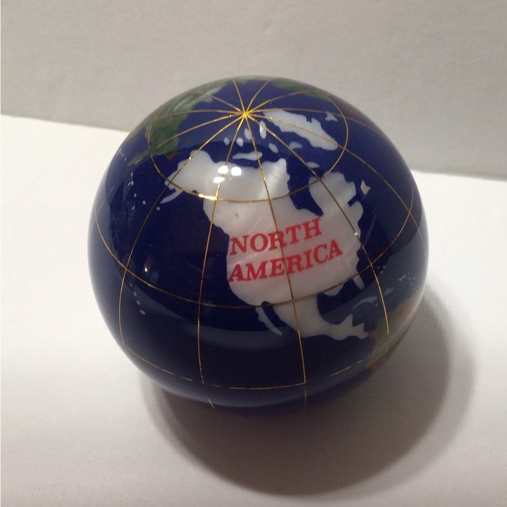 Vintage World Glass Globe Paperweight